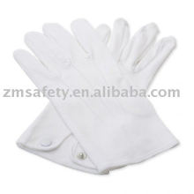 Guantes de algodón blanco liso% Mal con botón en la muñeca ZM90-G